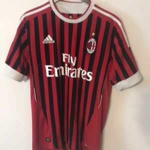 Adidas men AC Milan Home Jersey black / red size M